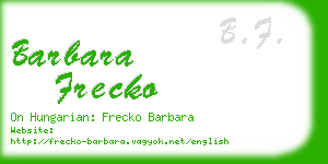 barbara frecko business card